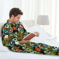 thumbnail image 6 of Salouo Balls Print Button-Front Long Sleeve Pajama Set for Men, Soft 2Pjs Men's Long Sleeve Sleepwear-X-Large, 6 of 7
