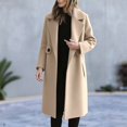 thumbnail image 2 of Women's Warm Winter Trench Coat Long Blend Overcoat Fashionable Outerwear For Ladies, 2 of 4