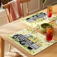 thumbnail image 4 of Summer Lemons Placemats Set of 4 Rustic Black Plaid Truck Fruits Yellow Place Mats Indoor Wipeable Table Mats Washable Cloth Dining Table Placemats for Kitchen Holiday Party Home Decor 13x19 Inch, 4 of 9