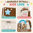 thumbnail image 5 of Lomyolo Kids Backpack for Girls 3-8, Small School Backpack for Preschool Kindergarten, Lightweight Toddler Backpack with Cartoon Patterns, Oxford Bookbag for Travel-BROWN, 5 of 7