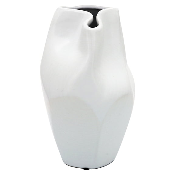 Sagebrook Home Ceramic 10"h Abstract Vase, White