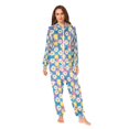 thumbnail image 2 of FORMRS Onesies Pajama for Adults Unisex Hoodie Winter Jumpsuit One Piece Sleepwear, Sizes S-2XL, Blue Checkered Daisy, 2 of 7