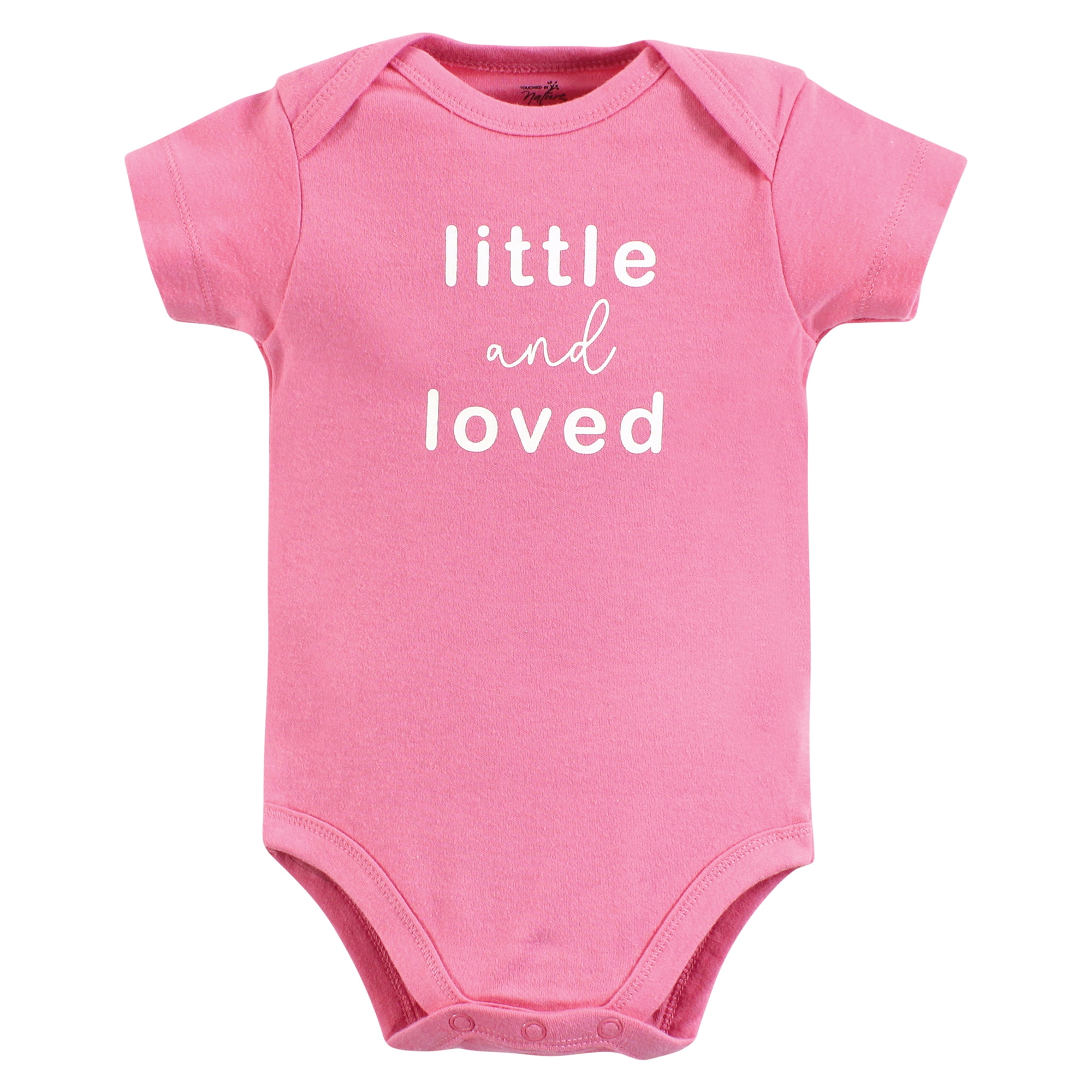 Touched by Nature Unisex Baby Organic Cotton Bodysuits, Pink Peanut, 9-12 Months
