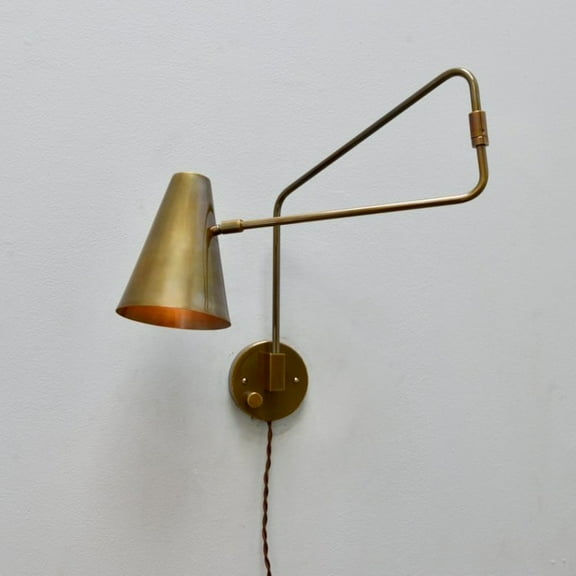1950s Mid Century Brass Swing wall sconce Modern Brass Light - Single Wall Fixture Wall Sconce Light Fixture Stilnovo Style Wall Fixture