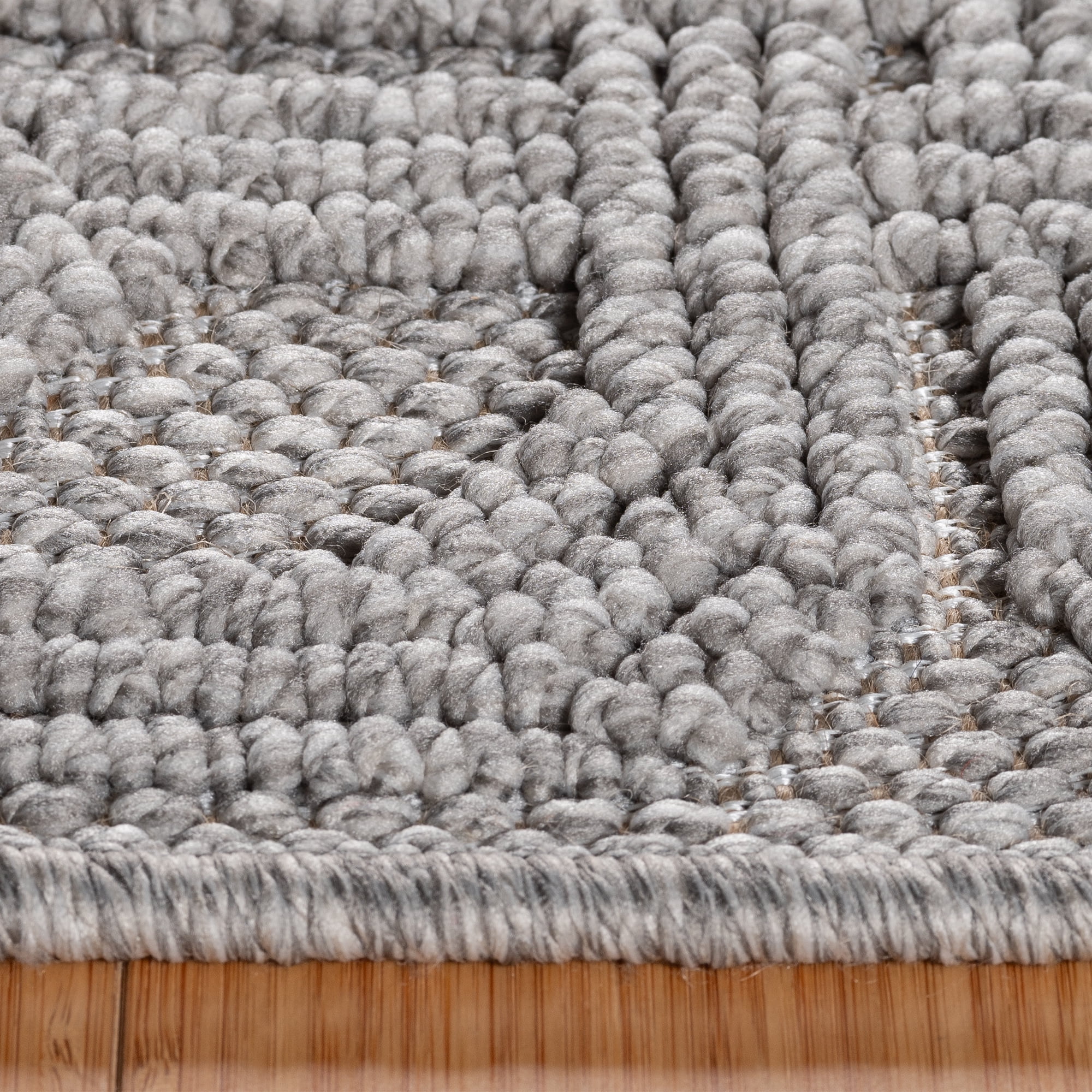 Malini Haley Light Gray Modern Geometric High-Low Area Rug, 9x13