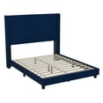 thumbnail image 2 of Emma + Oliver Navy Velvet Upholstered Full Platform Bed with Vertical Channel Stitch Detail and Engineered Wood Frame - No Box Spring Required, 2 of 12