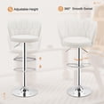 thumbnail image 2 of Juego de 2 Taburetes de Bar VECELO Ajustables con Giro y Tapizado en Terciopelo Blanco, 2 of 7