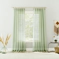 thumbnail image 5 of No. 918 Noemi Slub Stripe Rope Tab Semi-Sheer Curtain Panel, 1-Piece Tab Top Indoor Window Panel, 50”x84", Sage Green, 5 of 8