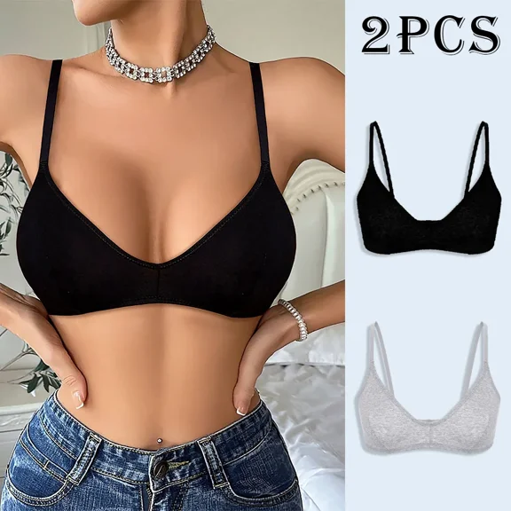 Women's Bra Wireless Bra Stretch Breathable Cotton Bra Lightly Lined Bralette Stretch Bra