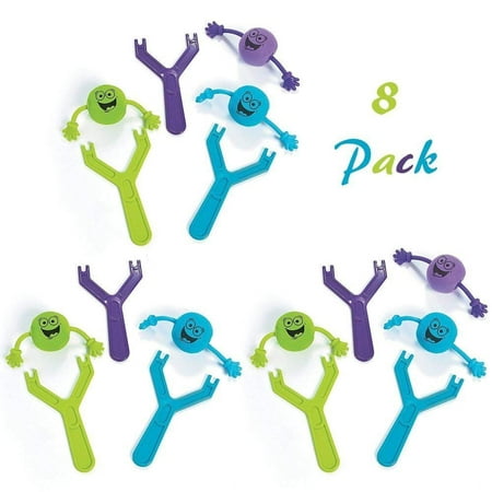Best Party Favor Slingshot Toys | Pack Of 8 | Finger Flinger Emoji Toys | Plastic Flying Toy For Kids Party Favor- Bag Stuffers, Fun, Party, Games, Gift, Prize, Kids toys, etc.- By (Best Ww2 Flying Games)