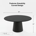thumbnail image 4 of 60 in. Soild Wood Black Dining Table Round Kitchen Table, 4 of 5