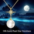 thumbnail image 6 of Gold Pearl Necklace 14k Gold and Pearl Chain Pendant necklace Single Pearl Jewelry Gifts for women, 6 of 10