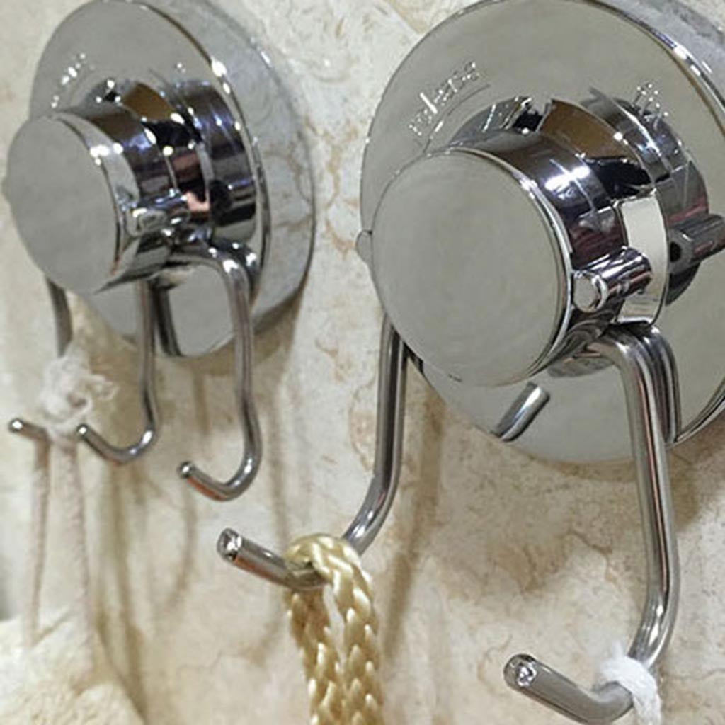2 Pack Vacuum Stainless Steel Suction Hook Wall Hook Bath Towel Hook