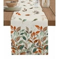 thumbnail image 7 of Fall Leaves Table Runner-Cotton Linen- 72 Inch Holiday Dresser Scarves, Vintage Orange Green Autumn Eucalyptus Tablerunner for Kitchen Coffee/Dining Bedroom Home Living Room Dinner Scarf Décor 13x72, 7 of 7