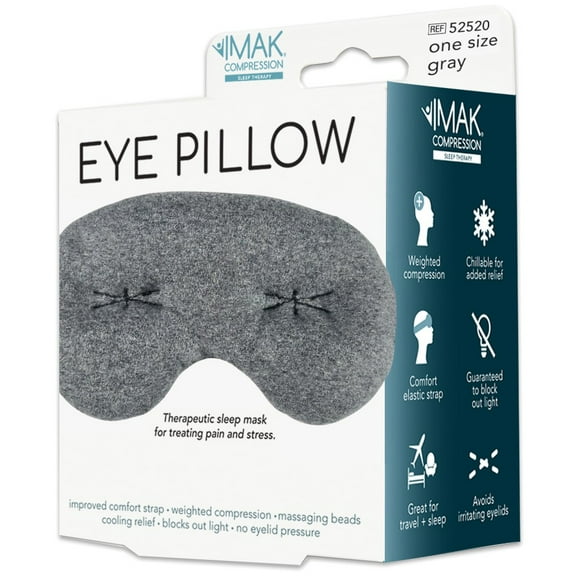 Brownmed IMAK Eye Pillow - Sleep Mask with ErgoBeads for Pain Relief - Cooling & Relaxing Sleep Aid - Grey