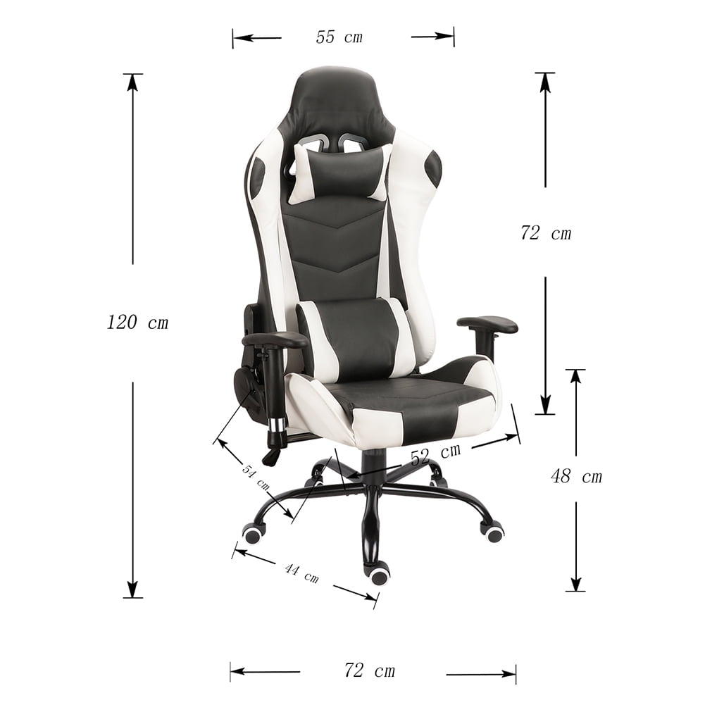 Kepooman Gaming Chair Computer Game Chair Office Chair Ergonomic High Back PC Desk Chair, Height Adjustment Swivel Rocker with Headrest and Lumbar Support Lumbar Pillow, White Kepooman Gaming Chair Computer Game Chair Office Chair Ergonomic High Back PC Desk Chair, Height Adjustment Swivel Rocker with Headrest and Lumbar Support Lumbar Pillow, White