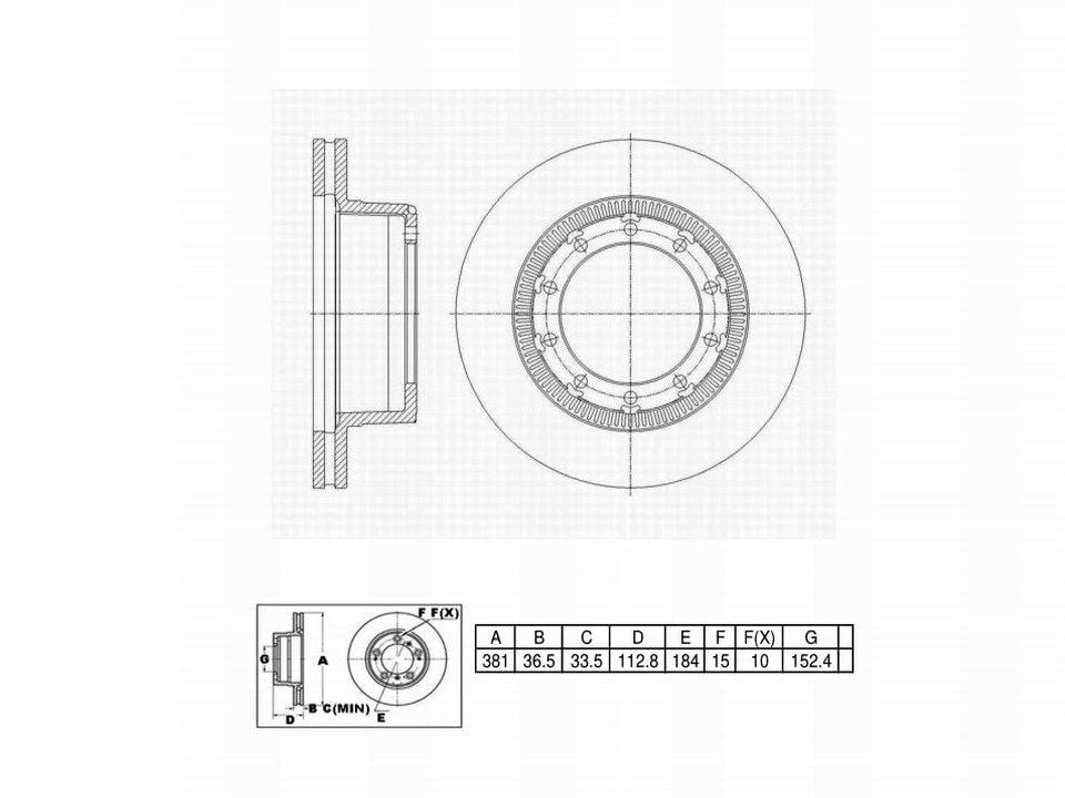 Winstop Brake Rotor, Rear WS251545, Ford F-53 Motorhome Chassis 2022-2015
