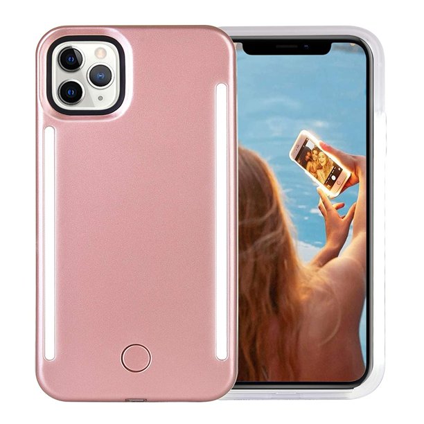 Wellerly Iphone 11 Pro Max Case Led Illuminated Selfie Light Up Rechargeable Luminous Flashlight Cellphone Case Cover For Iphone 11 Pro Max Rose Gold Walmart Com Walmart Com