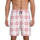 thumbnail image 1 of Balery Plaid Heart Pantalones cortos de pijama de punto de algodón para hombre con cinturilla y bolsillos-3X-Large, 1 of 6