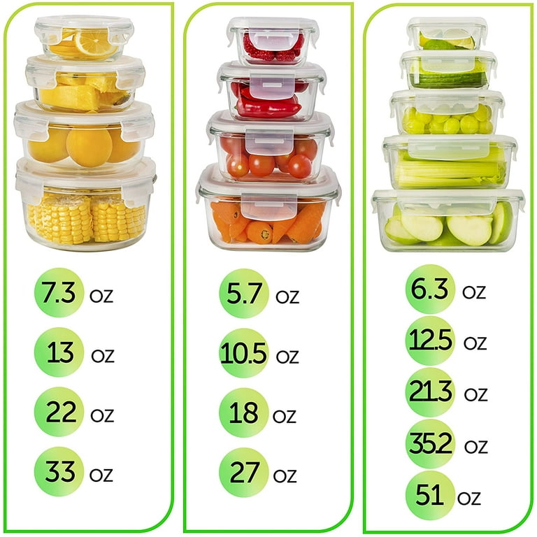 Prep Naturals Glass Meal Prep Containers - Food Prep Containers