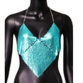 thumbnail image 6 of Sequin Tops for Women Sparkly Strappy Cropped Tank Tops Sexy V Neck Top Concert Outfits Party Disco Club Night One Size, 6 of 6