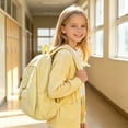 thumbnail image 2 of Weebloom Large School Backpack For Kids Boys Girls Cute Unisex Solid Color Wing Design Bookbag Middle High School College Light Yellow, 2 of 4