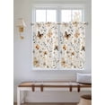 thumbnail image 6 of Tier Curtains 45 Inches Long, Retro Spring Floral Window Treatment Curtain Drapes, Brown Butterfly Botanical Window Half Privacy Curtains for Bedroom Bathroom, 42"x45", 2 Panels, 6 of 7