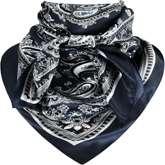 TELOLY 35 Inch Wild Rag Cowboy Scarves for Men, Large Rancher Neckerchief Silk Feel, Oversize Western Bandana