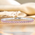 thumbnail image 2 of JeenMata 11 TCW Octubre de corte redondo - Turmalina rosa - Pulsera de tenis con piedra natal para mujer en diseño de eternidad - Chapado en oro blanco, Mujer, Adulto, 2 of 6
