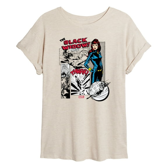 Marvel - Black Widow Panels - Women's Oversized Graphic T-Shirt