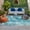 Teal Green, variant on Grey Coastal Outdoor Rug 6x9 Ft, Non Slip Washable Area Rug, Summer Ocean Sea Waves Starfish Corals Patio Rugs Carpet Runner, Large Floor Mat for Indoor/Outdoor Deck Porch Camping