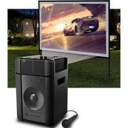 Ion Audio Deluxe Portable Projector 30-150" with Bluetooth Speaker and Microphone for Music, Karaoke, Movies and Gaming (Renewed)
