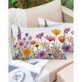 thumbnail image 4 of Waterproof Outdoor Throw Pillows with Inserts 12"x20", Spring Flowers Soft Decorative Pillowcases for Couch Bedroom, Elegant Floral Pastoral Watercolor Botanical Pillow Covers for Sofa Living Room, 4 of 8