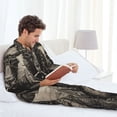 thumbnail image 6 of Lsque Vintage Ram Pilot Pattern Long Sleeve Pajama Set for Men - Soft 2-Piece Sleepwear and Loungewear Set with Pockets, Comfy Nightwear-X-Large, 6 of 7