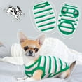 thumbnail image 3 of BRKURLEG Dog Striped T-Shirt, Soft Elastic Dog Summer Cotton Vest with Stripes, Breathable Pet Shirts for Small Medium Dogs Cats Puppies Kittens, Pet Apparel, 3 of 7