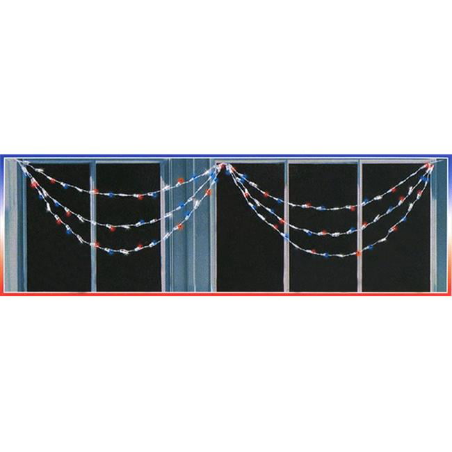 NorthLight Red White And Blue Twinkling 4Th Of July Mini Swag Lights Red White And Blue Twinkle Lights