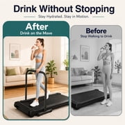 Lineslife Walking Pad Handle Bar Only,Adjustable Handrail 31.5-37.4 Inches Fits Treadmills Up to 24.8 Wide with Anti-Slip Foam Grips Black