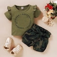 thumbnail image 6 of Mercatoo Baby Girl Clothes Toddler Outfits Short Sleeve Ruffle T Shirt Camouflage Shorts 3Pcs Summer Clothing for Little Girls, 6 of 9
