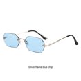 thumbnail image 2 of Minnieouse Gafas de sol rectangulares Marco de metal a prueba de rayos Gafas de sol elegantes de gran angular para mujer Gafas de sol azules Type3 NO3, 2 of 6
