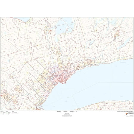 Toronto Post Code Map Greater Toronto Postal Code Forward Sortation Areas - 48" X 36" Laminated  Wall Map | Walmart Canada