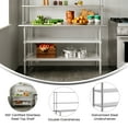 thumbnail image 3 of Flash Furniture Portable Prep and Work Table with NSF Certified 18 Gauge Stainless Steel Top Shelf and Double Overshelves, 2 Galvanized Steel Undershelves, 3 of 9