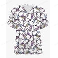 thumbnail image 2 of Camiseta de enfermería con estampado de Hello Kitty, camisetas informales de manga corta con cuello en V y bolsillo, uniformes de enfermería para mujer, ropa de enfermería para mujer, talla 5XL, 2 of 4
