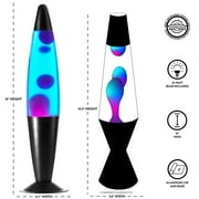 Urban Shop 16 Galaxy LED Motion Volcano Lamp, Purple Wax in Blue Liquid, Black Metal Base