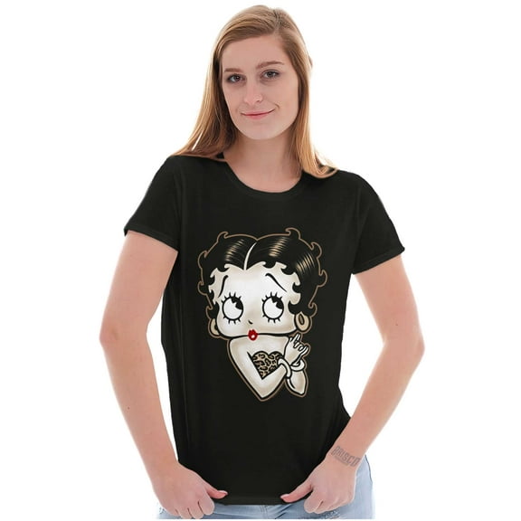 Betty Boop Cheetah Print Bling Women's T Shirt Ladies Tee Brisco Brands S