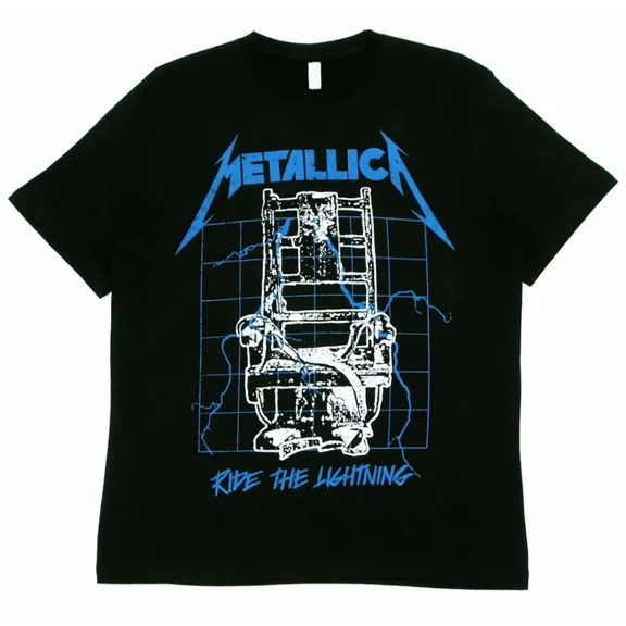 Ride the Lightning Rock Band Reprint Retro Graphic Black Unisex T-Shirt up to size 5XL