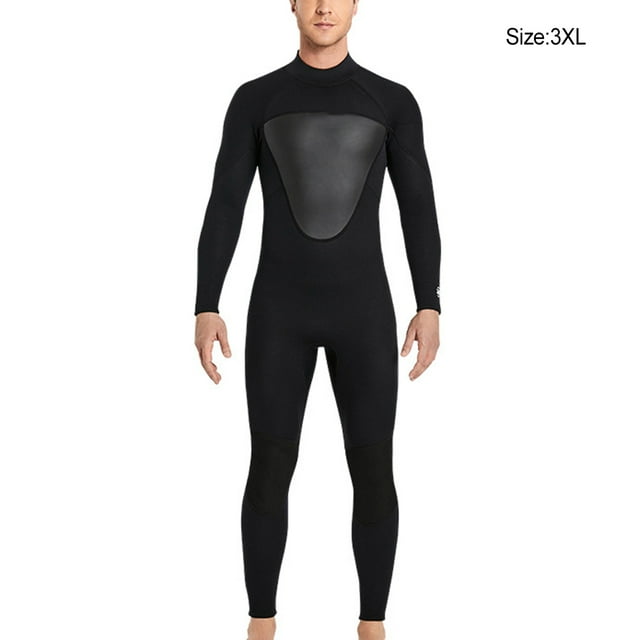Combinaison de Plongée Haute Efficacité Anti-Froid Maillots de Bain Confortables Écran Solaire Puissant Réduire la Résistance à l'Eau Combinaison Classique Col Rond Homme Noir 3TG