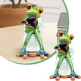 thumbnail image 2 of HANXIULIN Frog Figurine Decor A Frog Sitting On The Toilet Playing With His Phone Frog Sculpture Statue Creative Craft Resin Great for Desk Bathroom Home Decoration Home Decor, 2 of 9