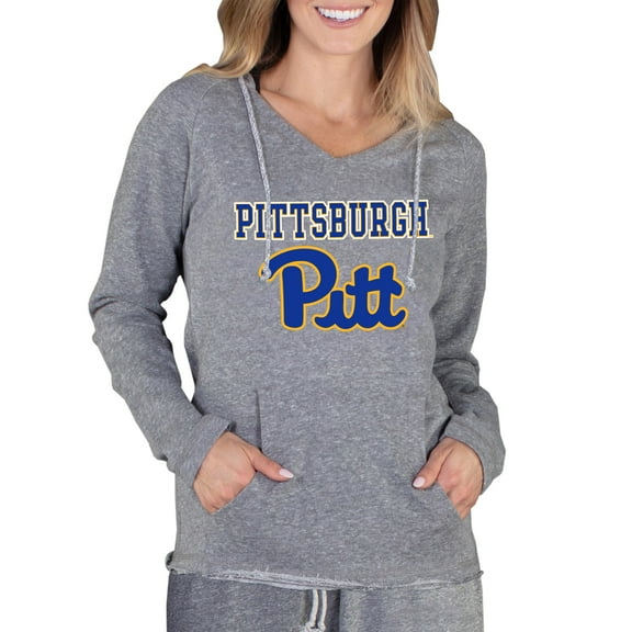 Women's Concepts Sport Heathered Gray Pitt Panthers Mainstream Lightweight Terry Pullover Hoodie