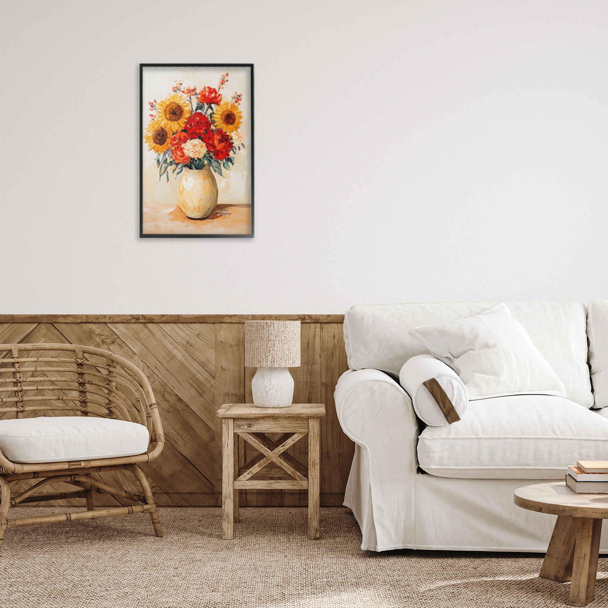 Charming Bouquet of Fall Black Framed Giclee Art, design by Petal Prints Design