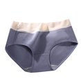 thumbnail image 1 of Gibobby Braguita cintura alta Bragas sin costuras de cintura media triangulares de Color sólido a la de algodón de otoño e invierno para mujer(Morado， XL), 1 of 4